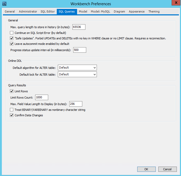 SQL Queries Preferences