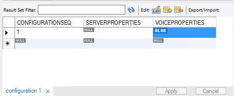 Editing the Configuration Table