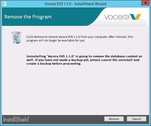 Remove the Program dialog box