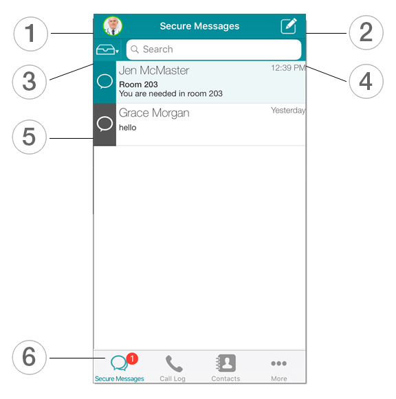 The Secure Messages Screen