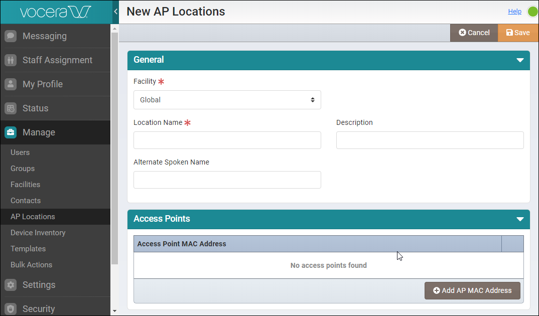 Adding an Access Point Location