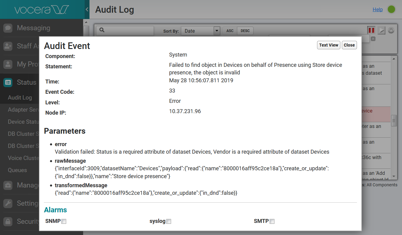 Viewing Audit Event Message Content