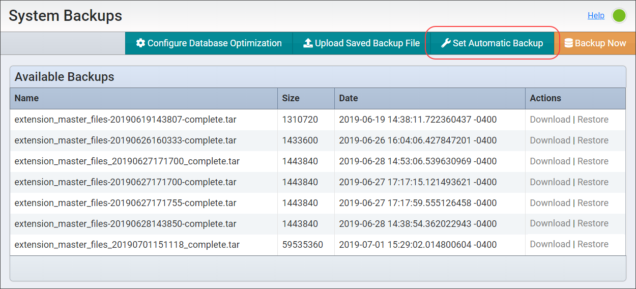 Understanding the Automatic Backups