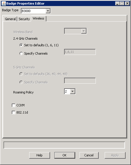 Wireless properties (B3000)