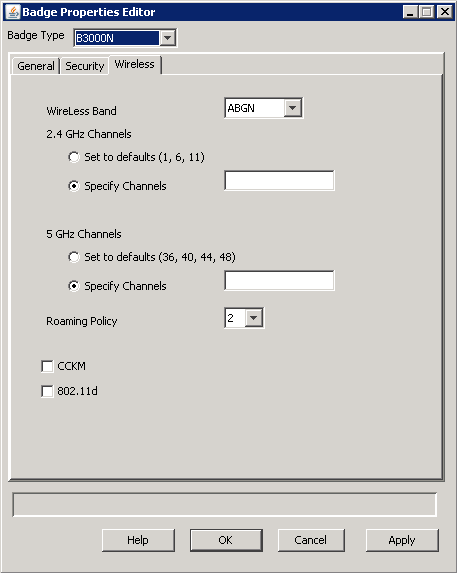 Wireless properties (B3000n)