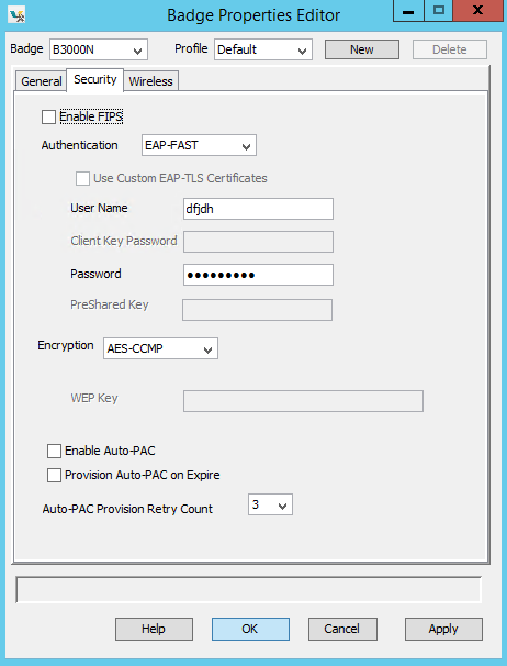 Security properties (B3000n)