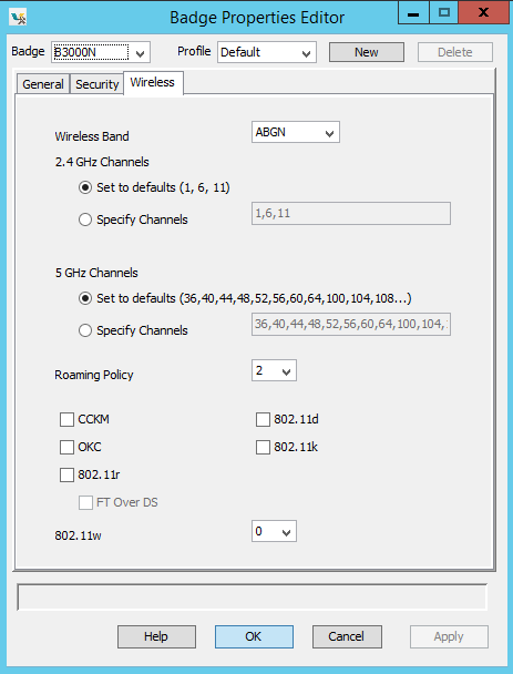 Wireless properties (B3000n)